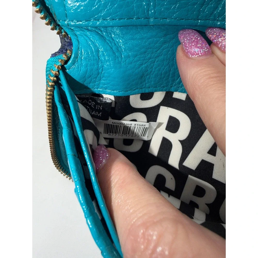 Marc by Marc Jacobs Standard Supply Navy Teal Leather Zip Around Wallet
